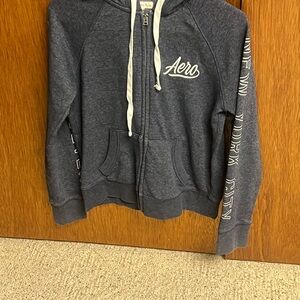 Aeropostale Blue Hoodie with White Accents